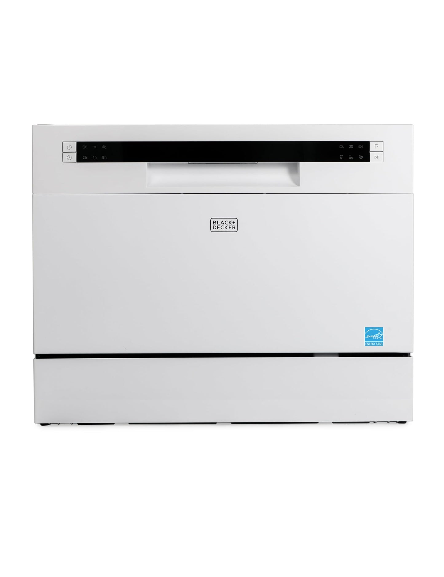 BLACK+DECKER Countertop Dishwasher with 6 Wash Programs & 6 Place Settings - White
