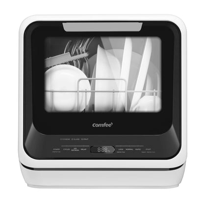 COMFEE Portable Mini Countertop Dishwasher with 6 Programs & Built-In Water Tank