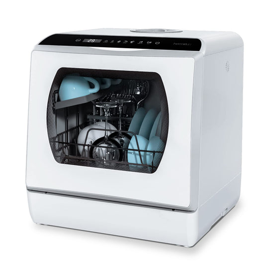Hermitlux Countertop Dishwasher with 5 Washing Programs & 5L Built-In Water Tank