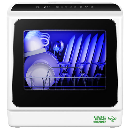 EUHOMY Portable Countertop Dishwasher with 6 Programs & 5L Built-In Water Tank