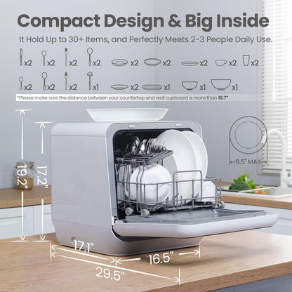 COMFEE Portable Mini Countertop Dishwasher with 6 Programs & Built-In Water Tank